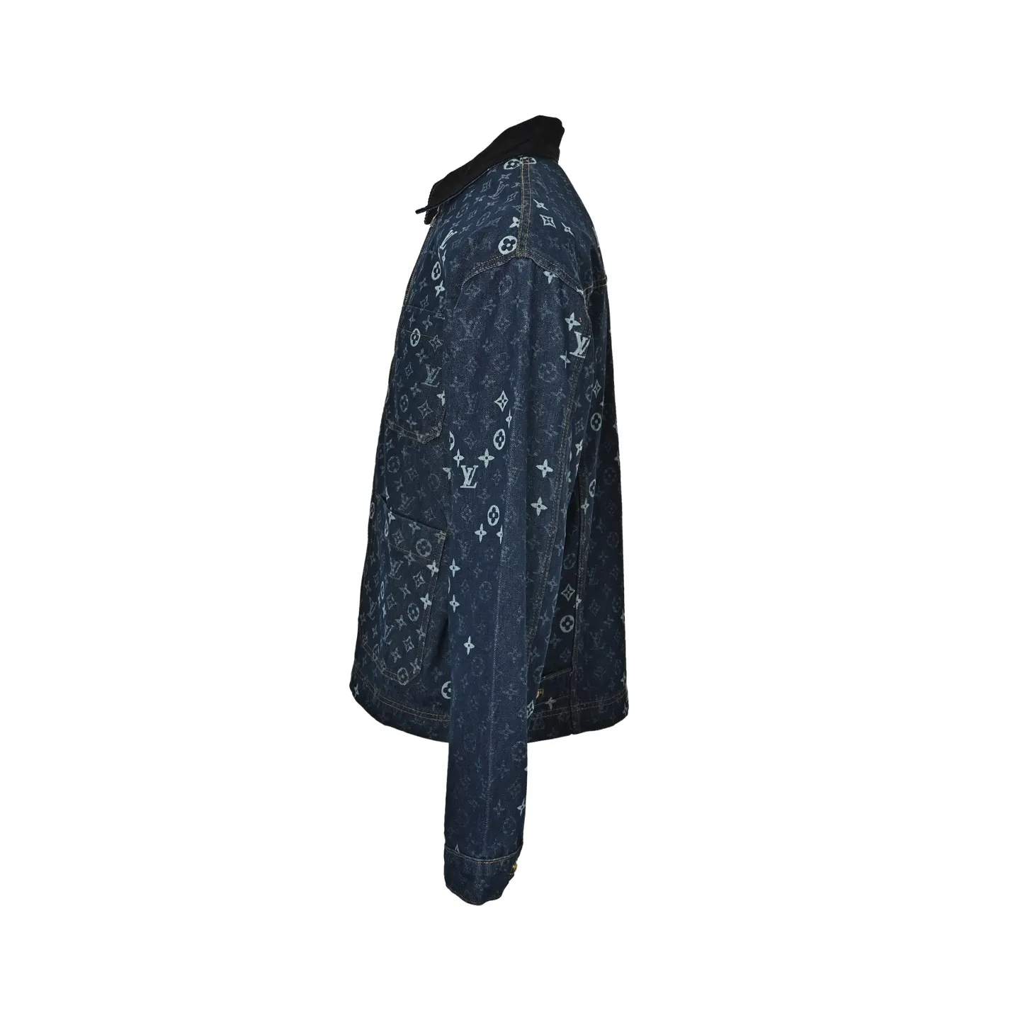 Louis Vuitton/Louis Vuitton old flower all over printed jacquard denim jacket
